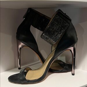 Zara Black and Silver Heels